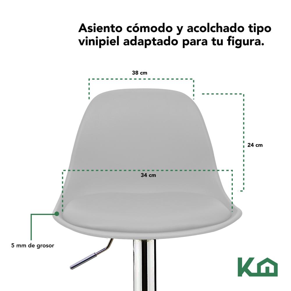 Banco Silla De Comedor Giratorio Respaldo Set 2pzs Cafeteria