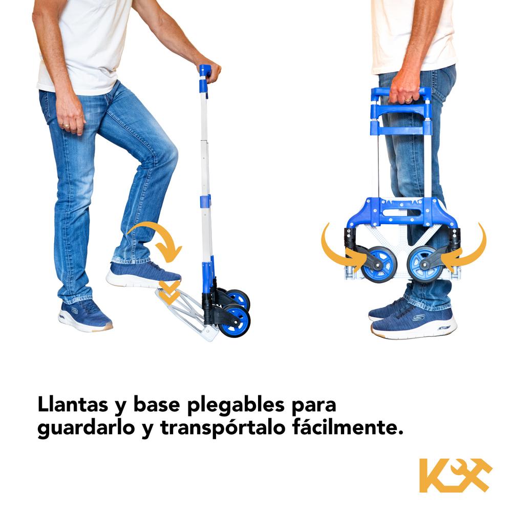 Diablito de Carga Extensible Carrito Plegable 100kg Kingsman