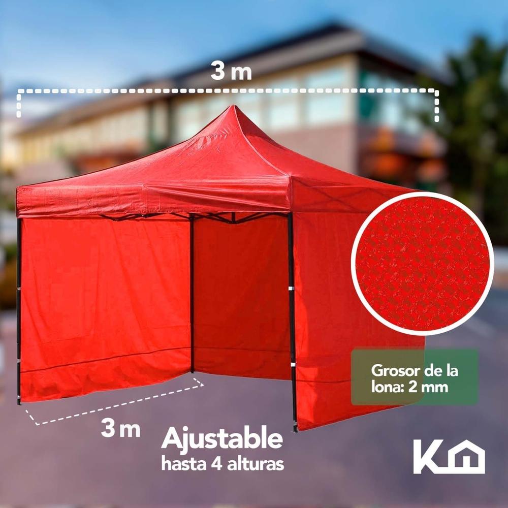 Toldo Carpa Con Pared Impermeable Plegable Acero 3x3 M