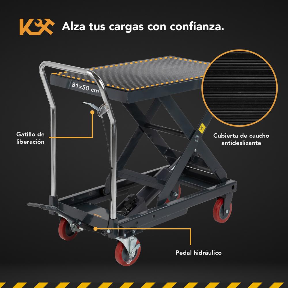 Mesa Elevadora Hidráulica Tijera De 500 kg 80 cm Ajustable