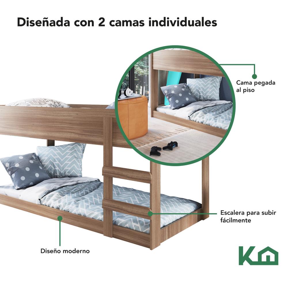 Litera Doble Individual Base Cama KingsHouse Desmontable