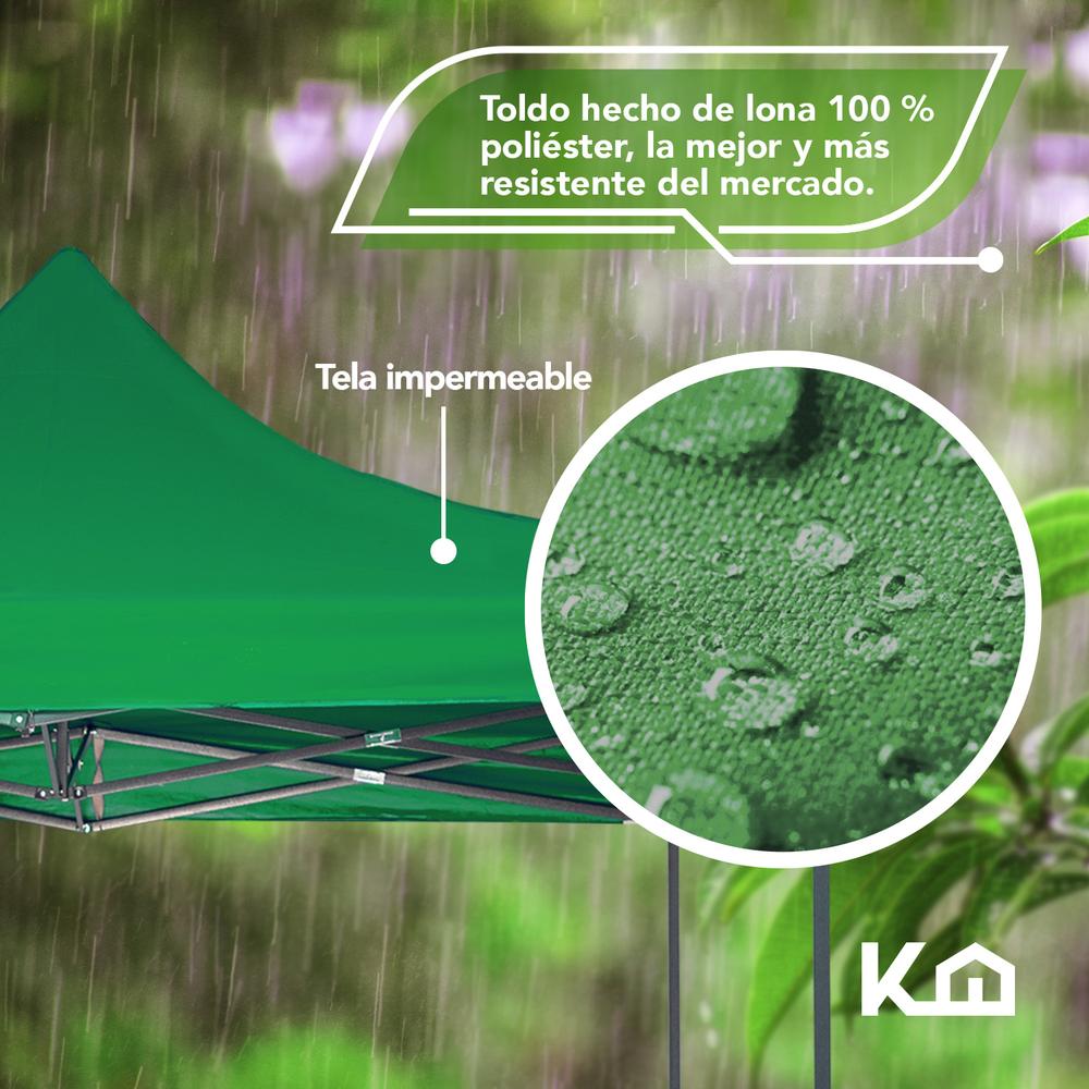 Toldo Carpa Impermeable Plegable Acero 2x2 M Blanco Bolsa