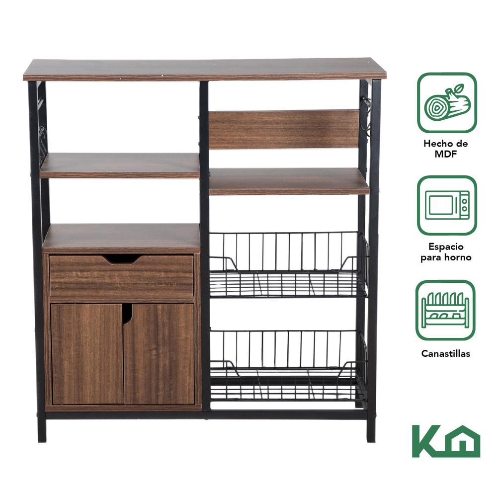 Rack Mueble Multiusos Cajon Repisas Microondas Cocina Hogar