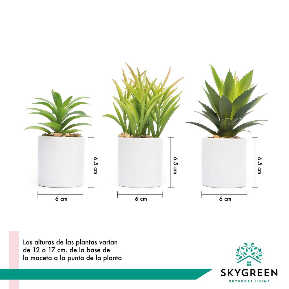 Paquete De 3 Plantas Pequeñas Artificiales Decoracion Hogar