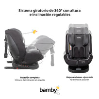 Autoasiento 360 Para Carro Con Sistema Seguridad Coche Bebes