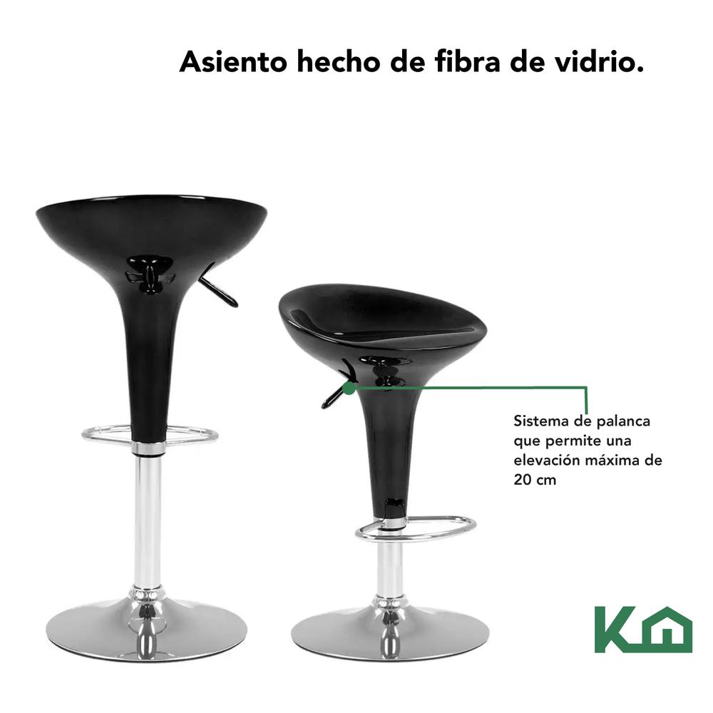 Banco Alto De Barra Set 4 Pzs Giratorio Altura Ajustable Bar