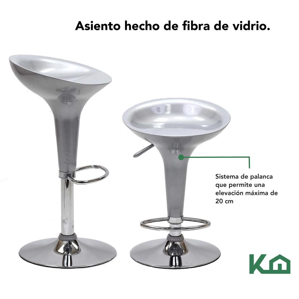 Banco Alto De Barra Set 4 Pzs Giratorio Altura Ajustable Bar