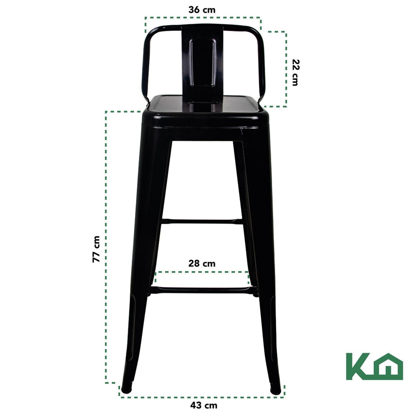 Banco Alto Respaldo Tipo Tolix Vintage Minimalista Moderno300256