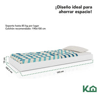 Base Cama Individual KingsHouse Box DesmontableKINGSINGLE1