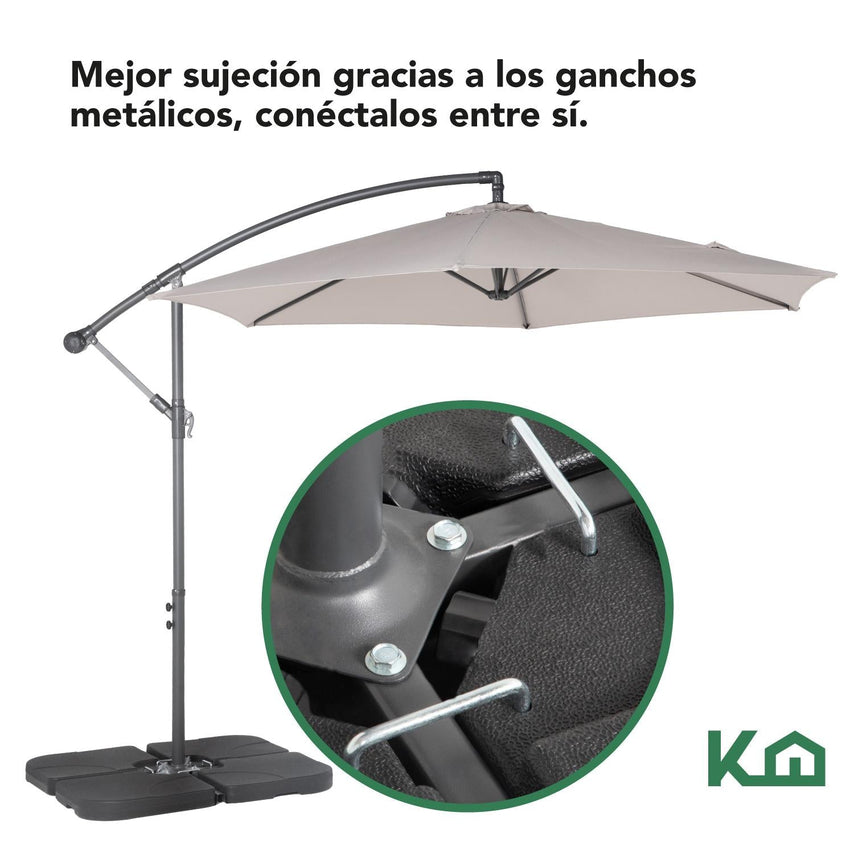 Base Para Sombrilla Jardin Hasta 3m Rellenable Agua 2 PiezasCOMBO-KH-111