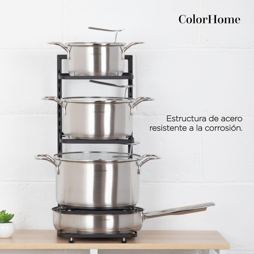 Batería De Cocina Combo Estante Para Ollas y Sartenes 8 PiezasCOMBO-CH-26