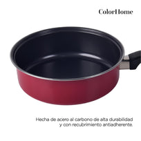 Batería de Cocina Kit Sartenes Acero 16 Piezas AntiadherenteCOLORSTEEL16R