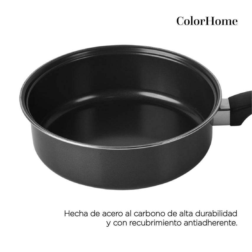 Batería de Cocina Kit Sartenes Acero 16 Piezas AntiadherenteCOLORSTEEL16R