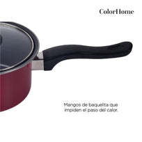 Batería de Cocina Kit Sartenes Acero 16 Piezas AntiadherenteCOLORSTEEL16R