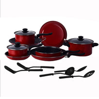 Batería de Cocina Kit Sartenes Acero 16 Piezas AntiadherenteCOLORSTEEL16R