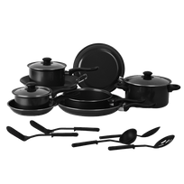 Batería de Cocina Kit Sartenes Acero 16 Piezas AntiadherenteCOLORSTEEL16R