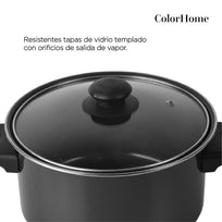 Batería de Cocina Kit Sartenes Acero 16 Piezas AntiadherenteCOLORSTEEL16R