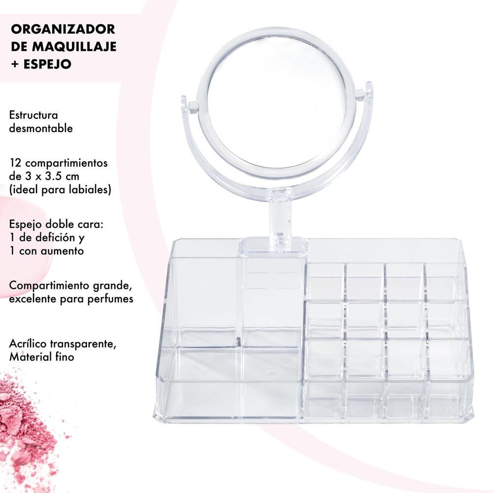 Organizador De Labiales Organizador De Acrilico Con Espejo