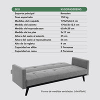 Thumbnail for Sofá Cama Reclinable Silla Convertible Sillón Sala Moderna