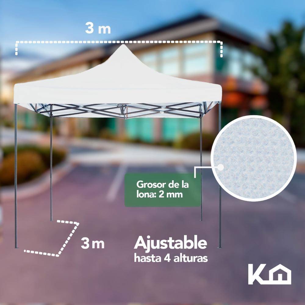 Toldo Carpa Impermeable Plegable De Acero 3x3m Kingsman