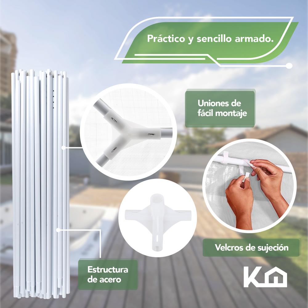 Toldo Carpa 3x3 M Impermeable Acero Lona Para Jardin Blanco