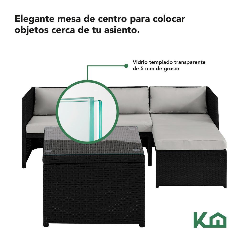 Sala Exterior Esquinera Izquierda Mueble Jardín Ratan Sofa