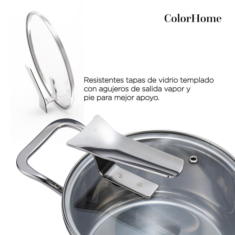 Bateria de Cocina Acero Inox Combo Tablas Para Picar 10 Pzas