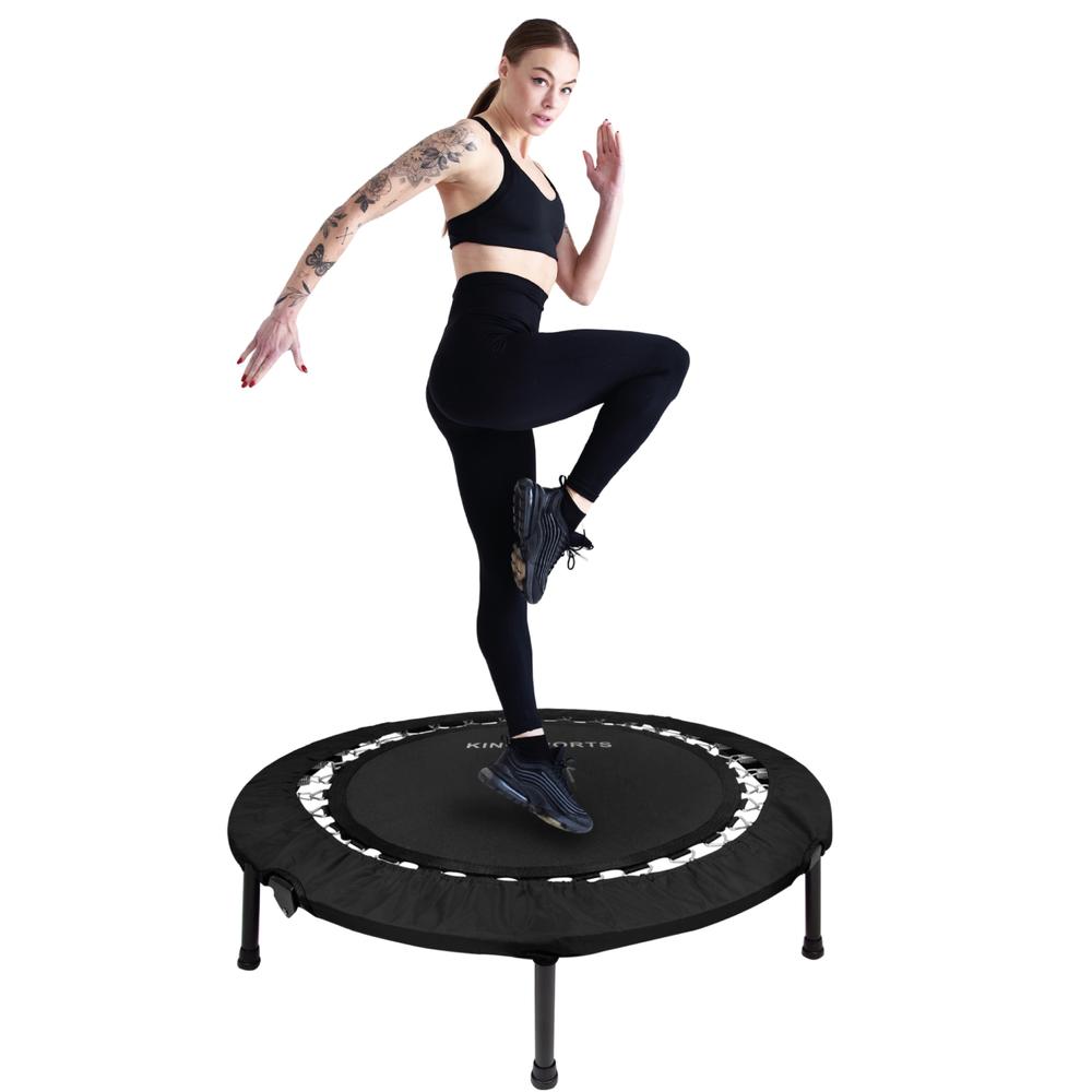 Trampolín 36” Plegable en 4 Cap. 100 Kg C/28 Resortes Color Negro