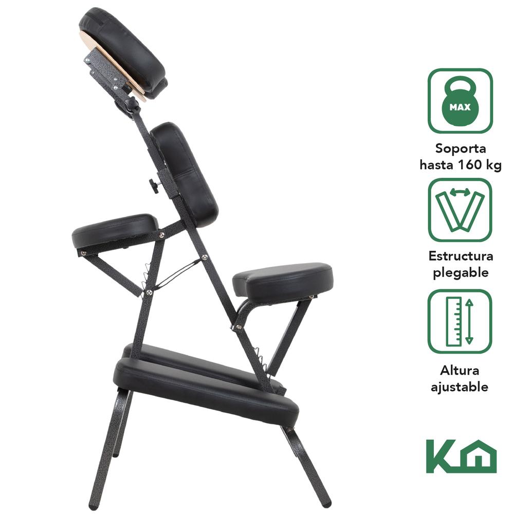 Silla Masaje Portatil Vinil Shiatsu Confort Premium Tattoo