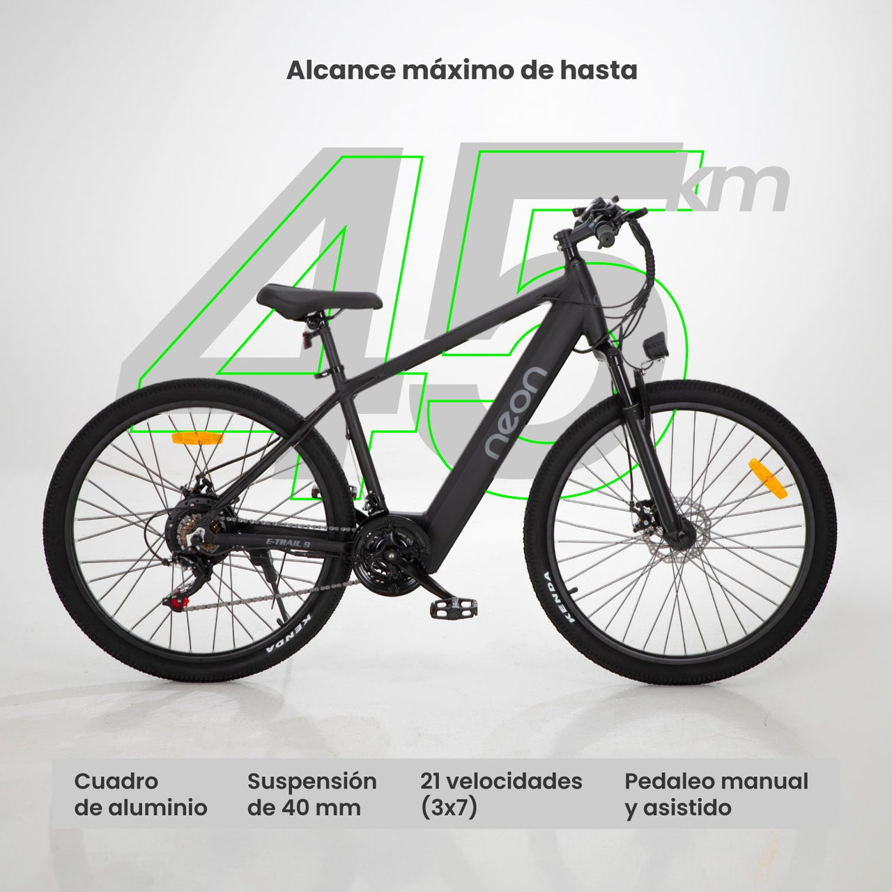 Bicicleta Eléctrica Aluminio R27.5 Freno Disco Shimano 21 V