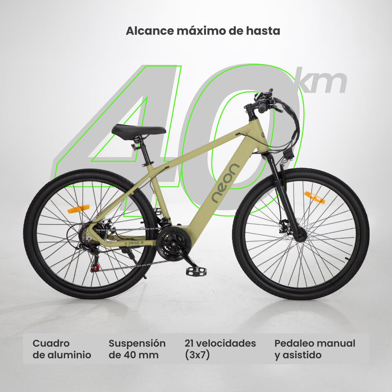 Bicicleta Eléctrica R27.5 Freno Disco Shimano 21 V Aluminio