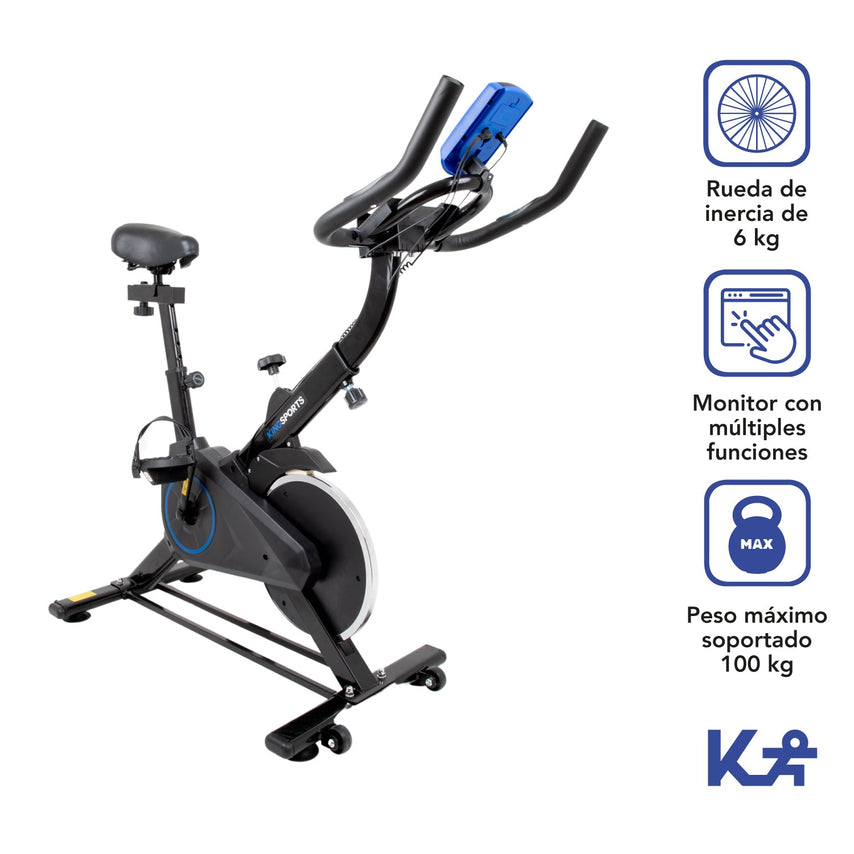 Bicicleta Estatica Fija 6 Kg Para Spinning Cardio FitnessKINGBIFI6