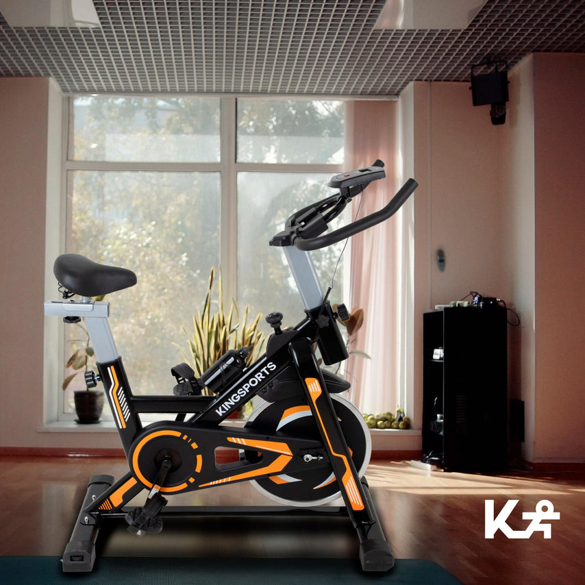 Bicicleta Fija 10 kg Estática Para Spinning Cardio FitnessKINGBIFI10N