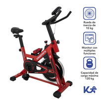 Bicicleta Fija 10 kg Estática Para Spinning Cardio FitnessKINGBIFI10R