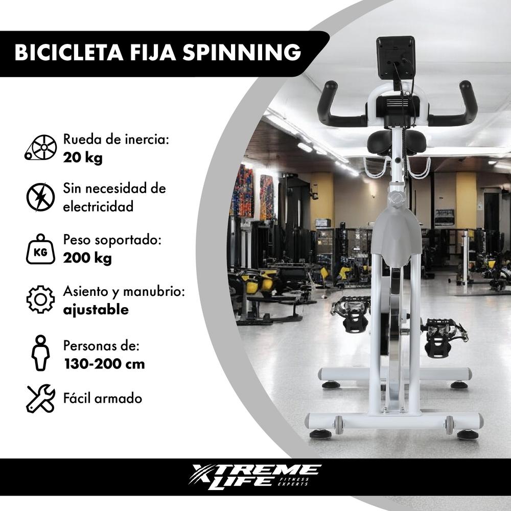 Bicicleta Fija De Spinning 20 kg Estática Cardio Profesional