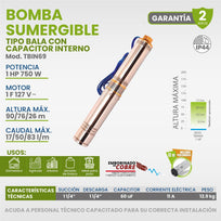 Bomba Sumergible Bala Con Capacitor Interno 1 Hp IgotoTBIN69-IGO