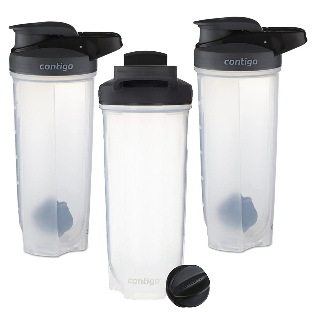 Botella Contigo Shaker Mezcladora Fitness Deporte 3 Piezas