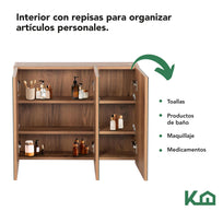 Botiquin Con Espejo Para Baño Organizador 3 Puertas GabineteKHMCB75