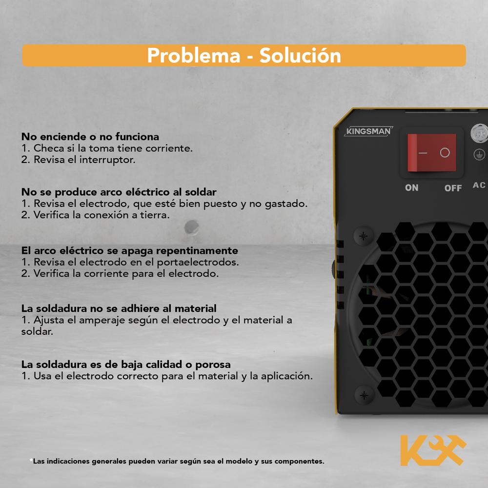 Soldadora Inverter Doble Voltaje 130 amp 110/220v 60Hz  + Accesorios Modelo KINGS140 Kingsman