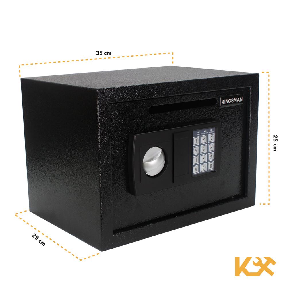 Caja Fuerte Digital Kingsman Negro Alcancia Metal 25 x 35 x 25