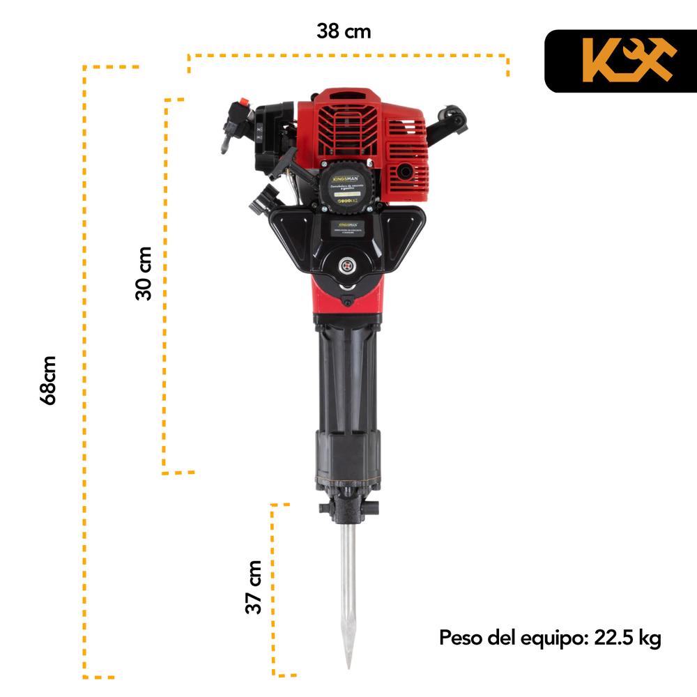 Martillo Demoledor Rompedor De Concreto A Gasolina 52CC 3HP