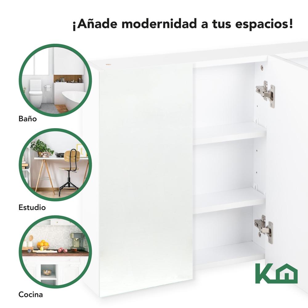 Botiquin Con Espejo Para Baño Organizador 3 Puertas Gabinete