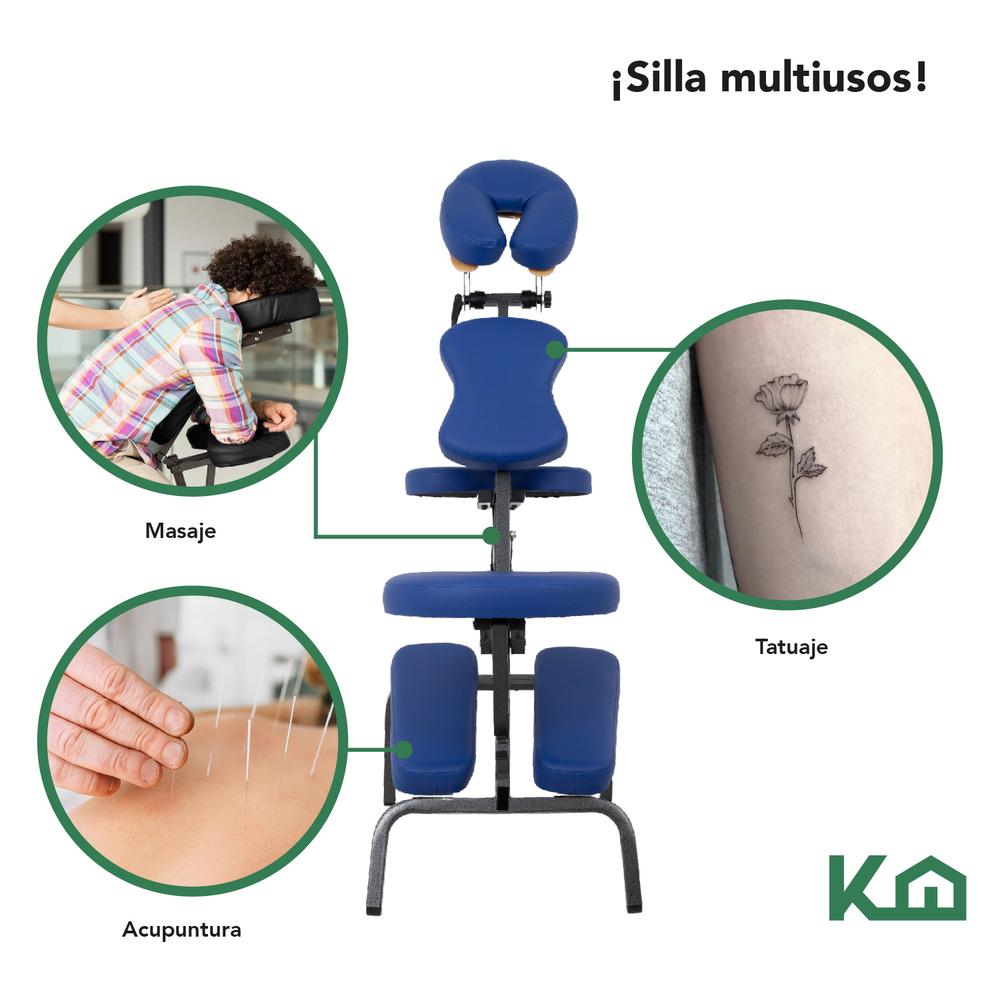 Silla Masaje Portatil Vinil Shiatsu Confort Premium Tattoo