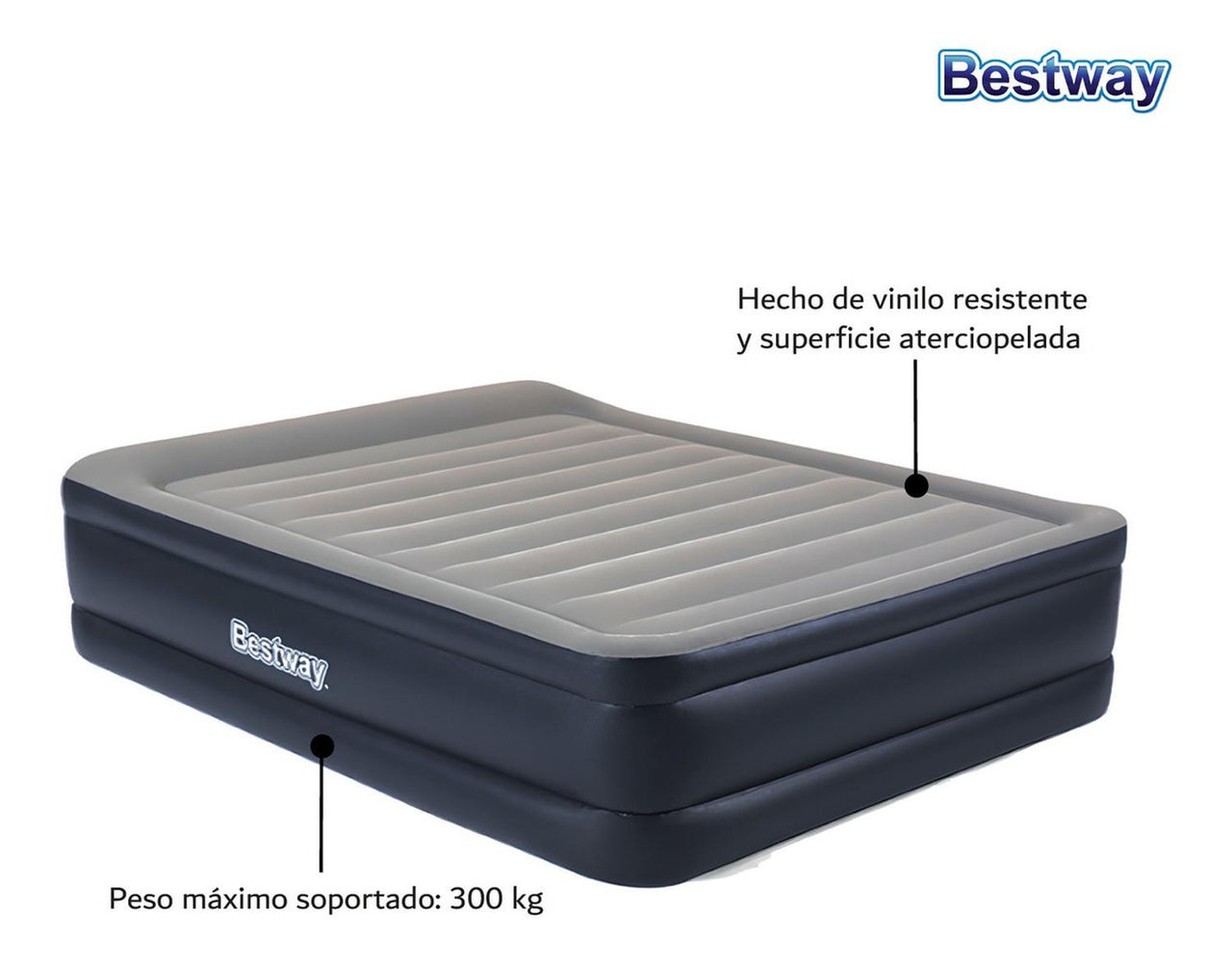 Colchón Inflable Queen Con Bomba De Aire Camping Bestway