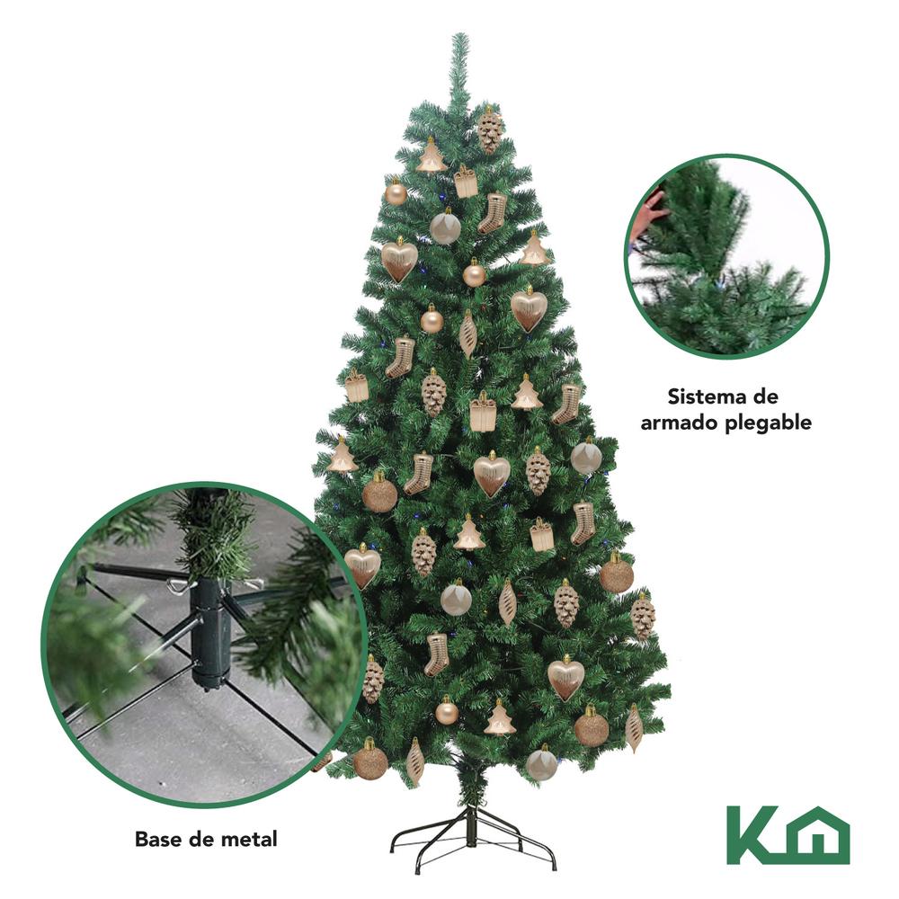 Arbol De Navidad + Adornos Esferas Navideñas 72Pzas