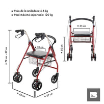 Andadera Adulto Ortopédica Con Asiento Silla Todo Terreno