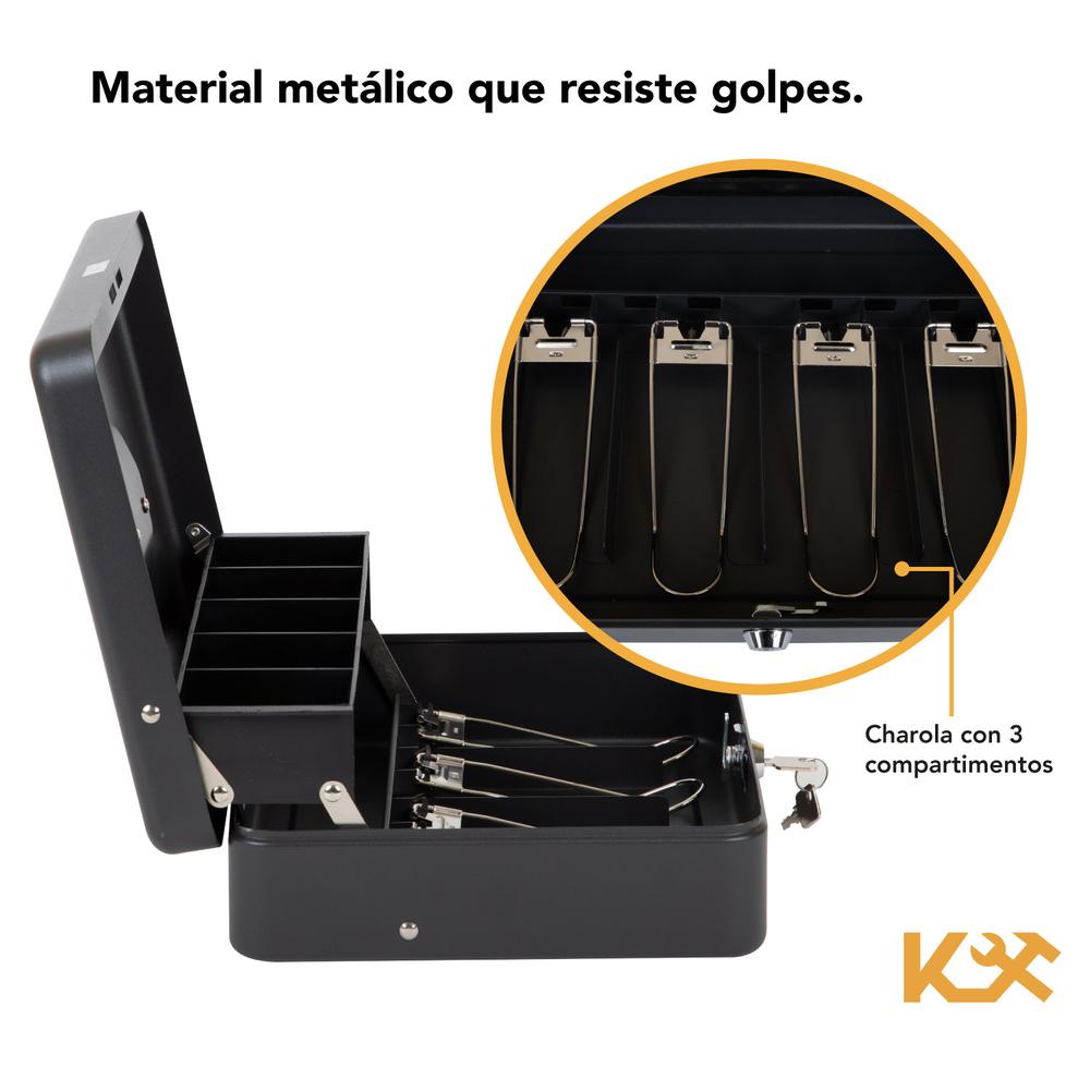 Caja Dinero 4 Clips para Billetes con Charola 5 Divisiones Ts0015M Kingsman