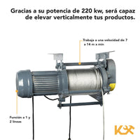 Thumbnail for Polipasto Electrico 500-1000kg Cable 100m 220v Construccion