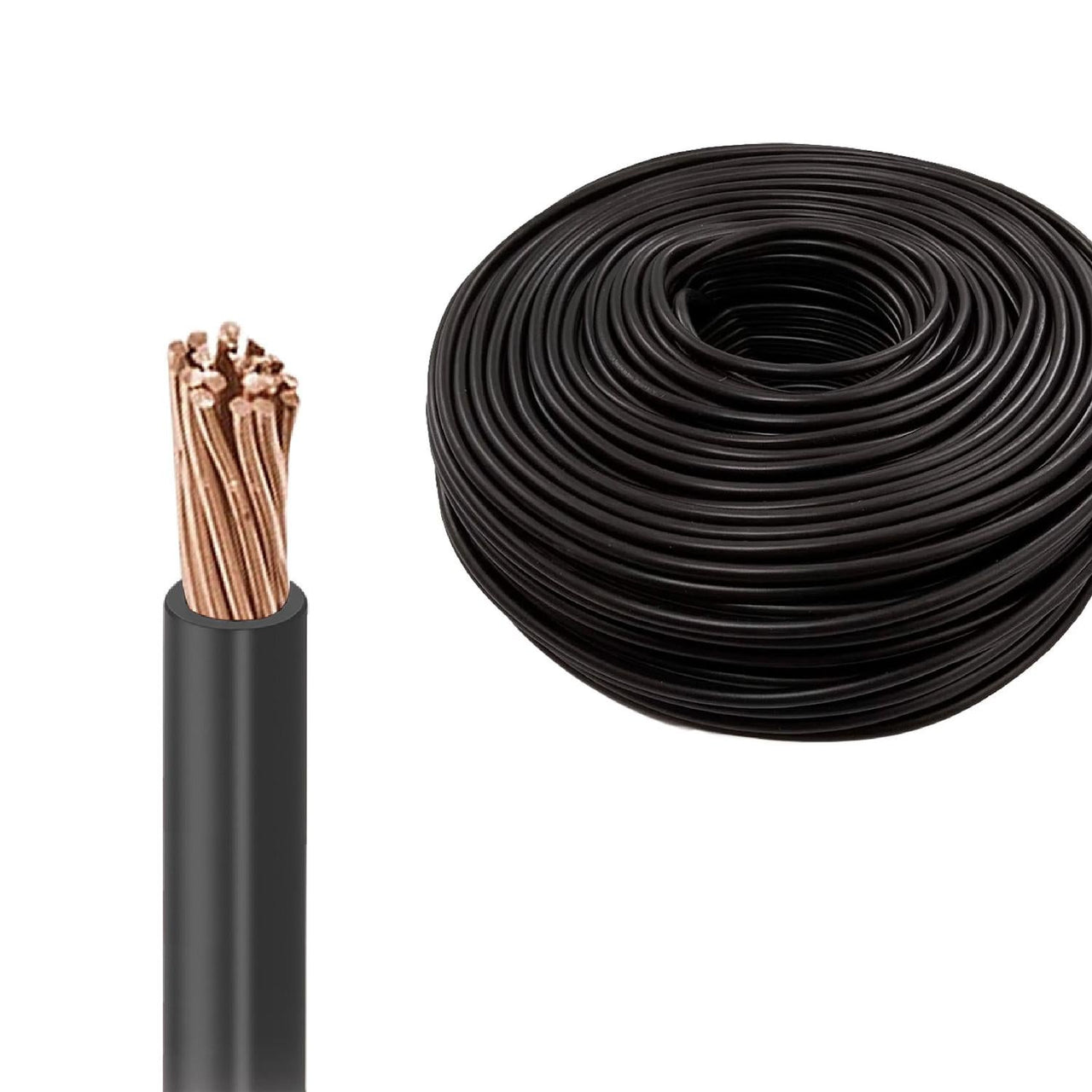 Cable Eléctrico De Aluminio Con Revestimiento De Cobre 100 Mts Tipo Thw Cal. 10 Negro Adir