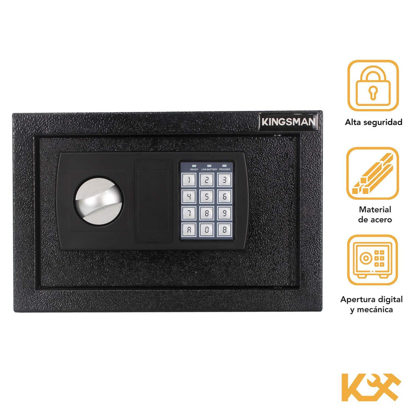 Caja Fuerte Digital Color Negro 31 x 20x 20 cm Modelo KMCF31N KingsmanKMCF31N